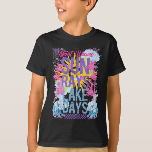 Boat Waves Sun Rays Lake Days Summer Vacation Hawa T-Shirt