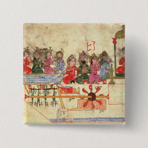 Boat with Automata, illustration 15 Cm Square Badge