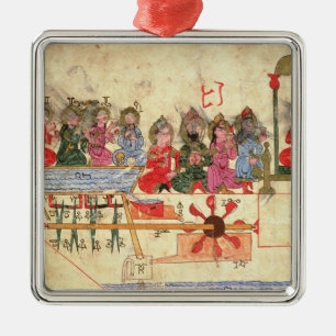 Boat with Automata, illustration Metal Tree Decoration