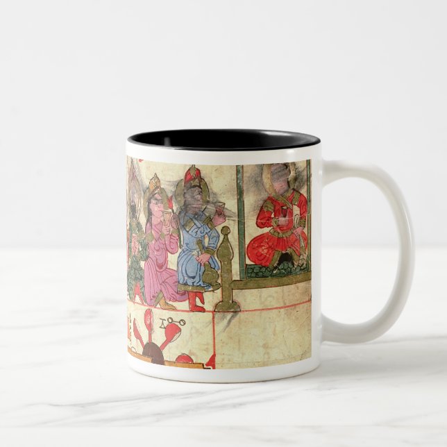 Boat with Automata, illustration Two-Tone Coffee Mug (Right)
