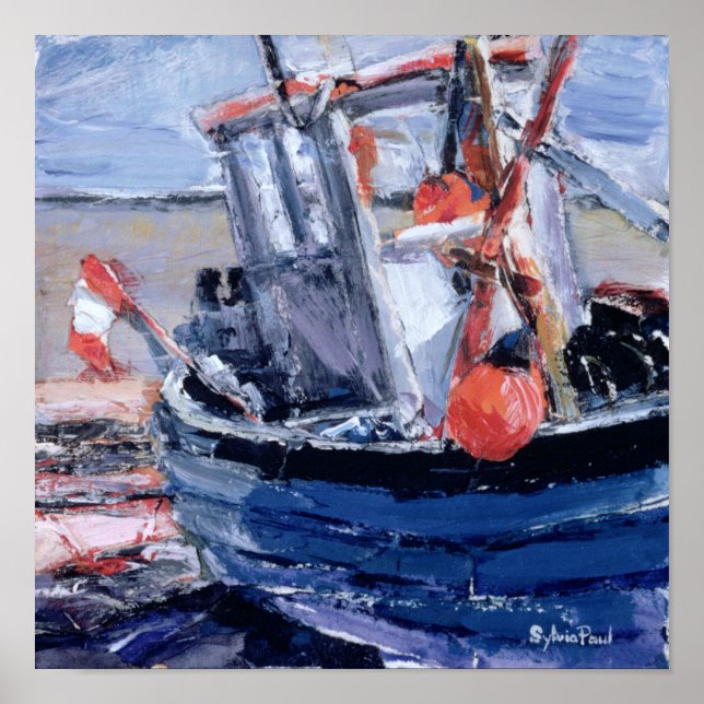 Boat with Red Buoy Poster (Front)