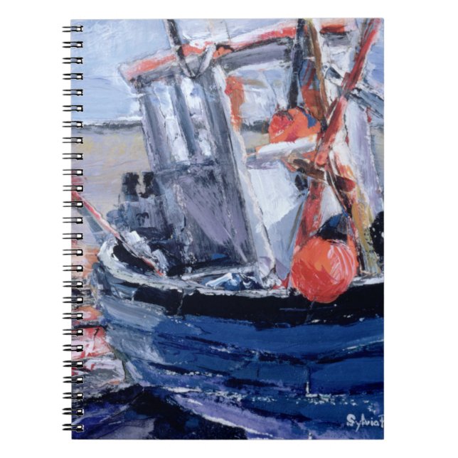 Boat with Red Buoy Spiral Notebook (Front)