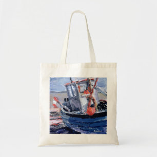 Boat with Red Buoy Tote Bag