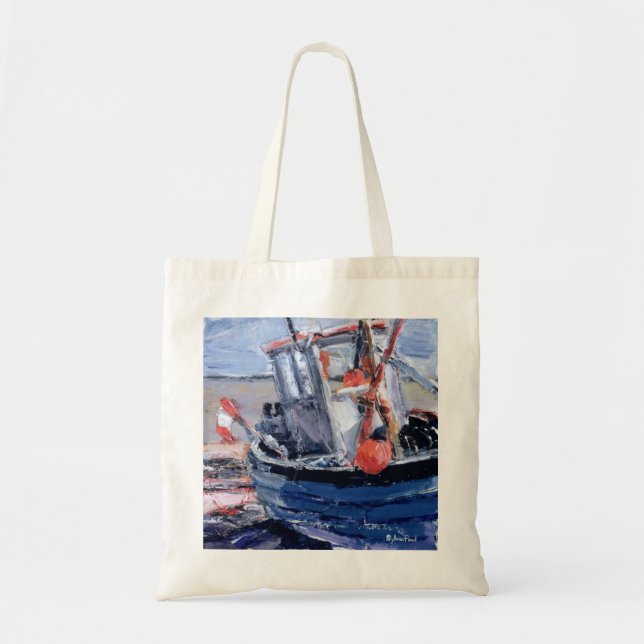Boat with Red Buoy Tote Bag (Front)