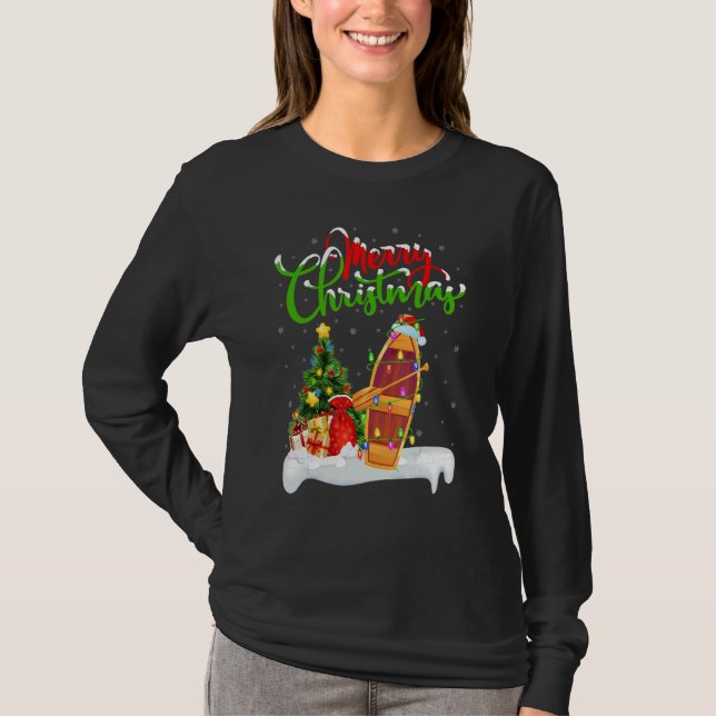 Boat   Xmas Decorations Santa Boat Christmas T-Shirt (Front)