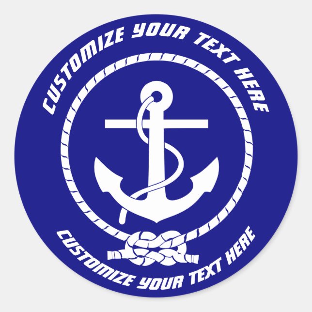 Boat "Your Text" Anchor Sticker (Front)