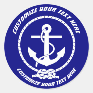Boat "Your Text" Anchor Sticker