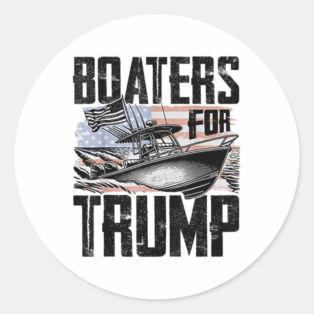 Boaters For Trump _1  Classic Round Sticker (Front)