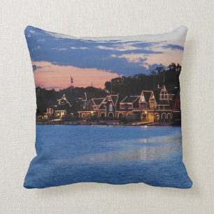 Boathouse Row dusk Cushion