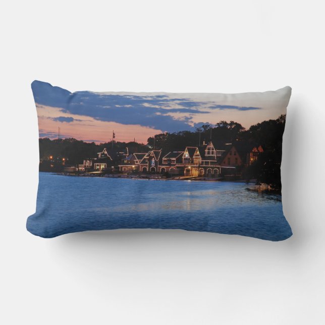 Boathouse Row dusk Lumbar Cushion (Front)