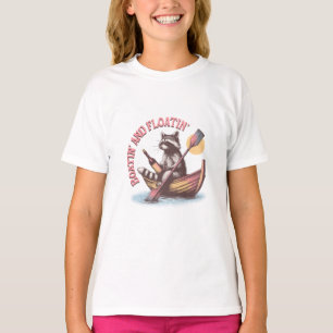 Boatin-and-floatin' Retro Funny Racoon T-Shirt