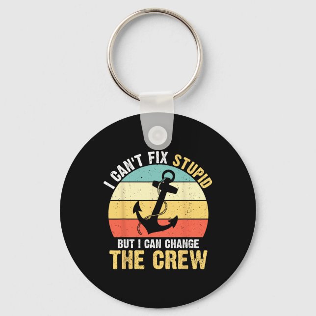 Boating Boat Captain  Key Ring (Front)