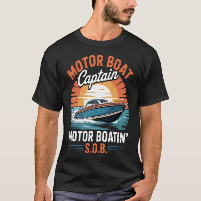 Boating Boat Captain Motor T-Shirt (Front)