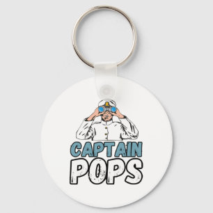Boating Boat Owner Captain Pops Dad Pontoon Grandp Key Ring