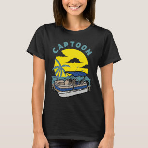Boating Captoon Pontoon Tritoon Captain Pontoon Bo T-Shirt