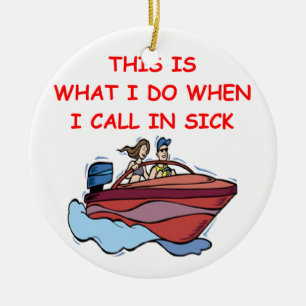 boating ceramic tree decoration