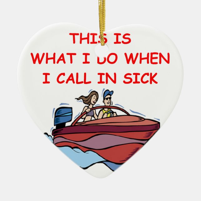 boating ceramic tree decoration (Front)