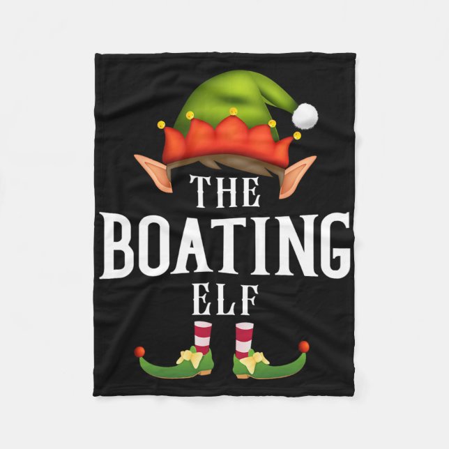 Boating Elf Group Funny Christmas Pajama Party  Fleece Blanket (Front)