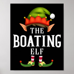 Boating Elf Group Funny Christmas Pajama Party  Poster