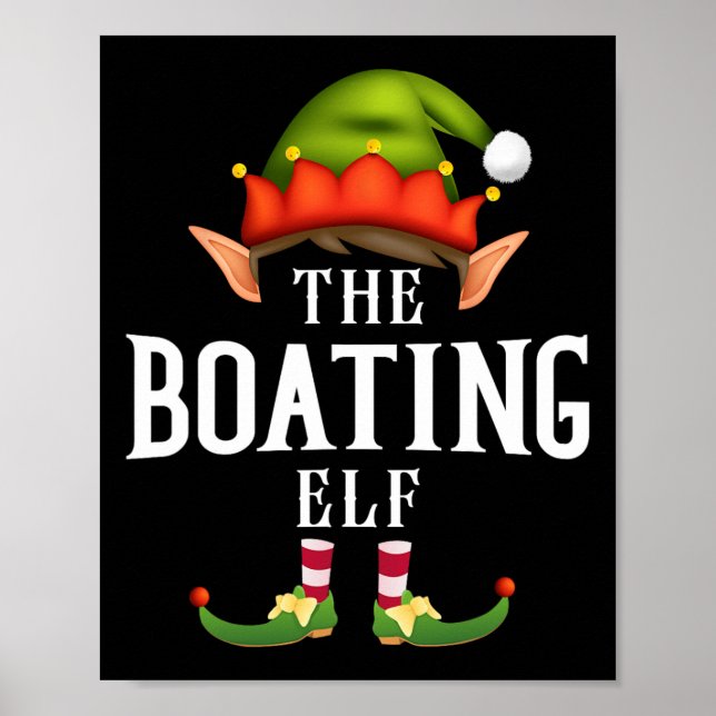 Boating Elf Group Funny Christmas Pajama Party  Poster (Front)