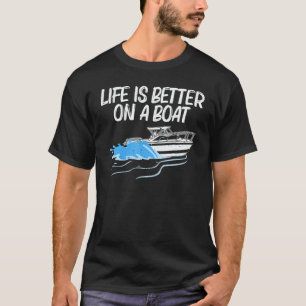 Boating For Men Women Boat Captain Boater Pontoon T-Shirt