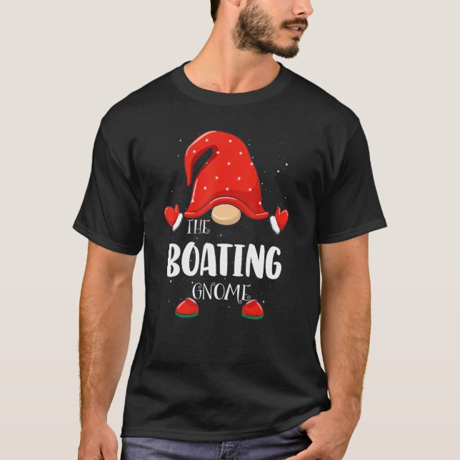 Boating Gnome Matching Family Group Christmas Paja T-Shirt (Front)