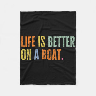 Boating Life On A Boat Funny Sailor I Love Sailing Fleece Blanket