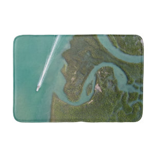 Boating Marsh Scene Bath Mat