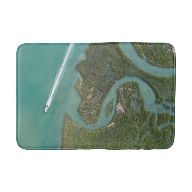 Boating Marsh Scene Bath Mat (Front)