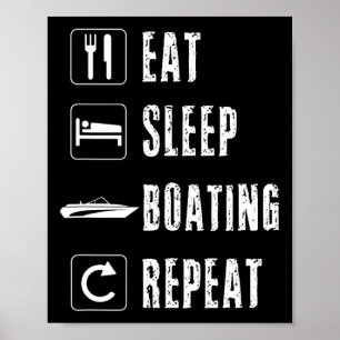 Boating Men Women Boataholic Boater Speed Powerboa Poster