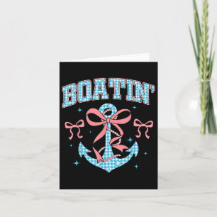 Boating Nautical Anchor Coquette Bow Hello Summer Card
