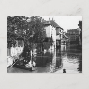Boating on the river Gera at Erfurt Postcard