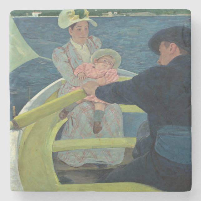 Boating Party Mary Cassatt Stone Coaster (Front)