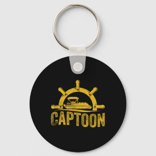Boating Pontoon Boat Captoon Pontoon Captain  Key Ring