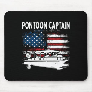 Boating Pontoon Captain 4th Of July Pontoon Boat Mouse Pad