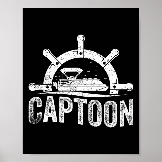 Boating Pontoon Captain Pontoon Boat Captoon  Poster (Front)