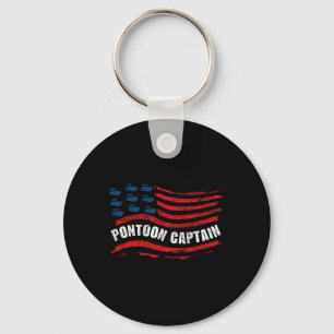 Boating Pontoon Captain Women 4th Of July Pontoon  Key Ring