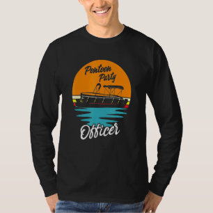 Boating Pontoon Party Pontoon Party Retro Sunset B T-Shirt