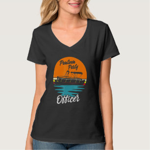 Boating Pontoon Party Pontoon Party Retro Sunset B T-Shirt