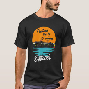 Boating Pontoon Party Pontoon Party Retro Sunset B T-Shirt