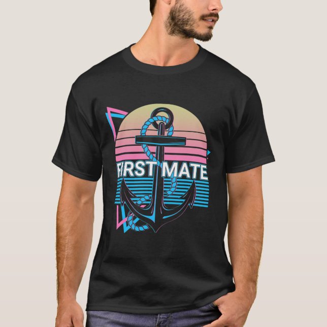 Boating Retro First Mate  T-Shirt (Front)