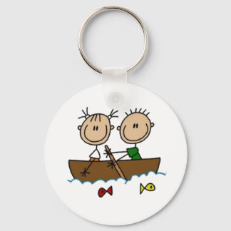 Boating Stick Figures Key Ring