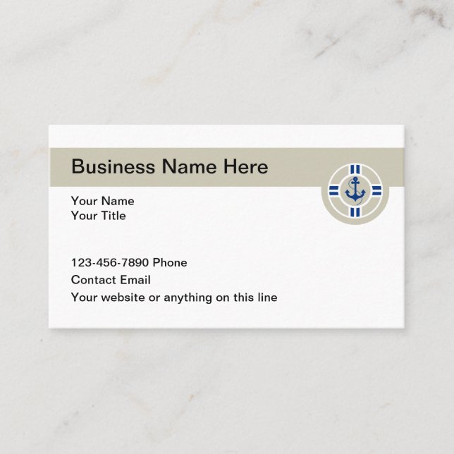 Boating Theme Nautical Business Cards (Front)