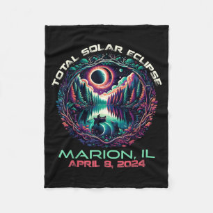 Boating Total Solar Eclipse Marion Illinois 1 Fleece Blanket