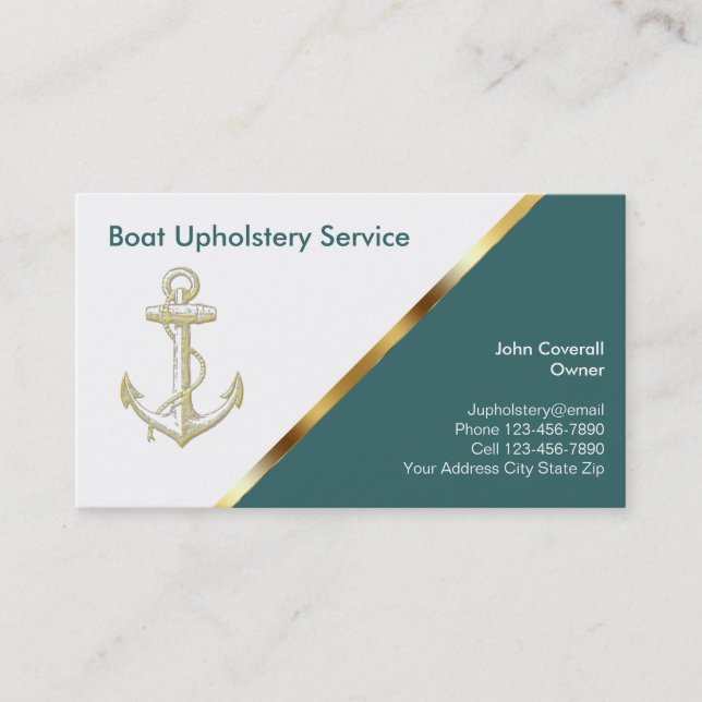 Boating Upholstery Business Cards (Front)