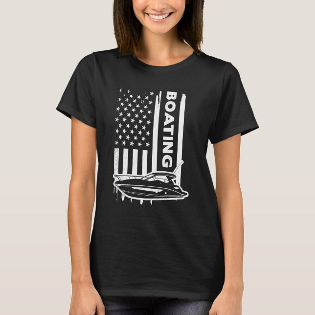 Boating US flag graphic concept T-Shirt (Front)