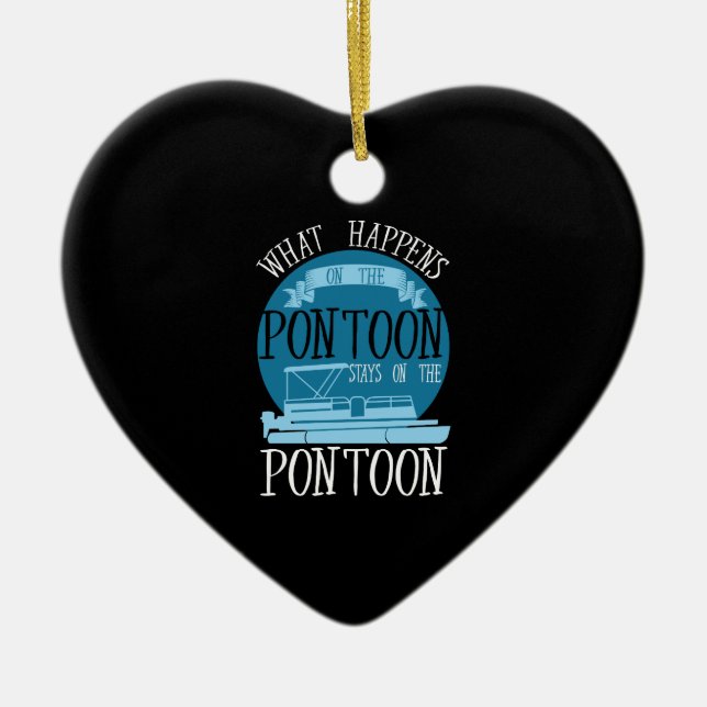 BOATING - What Happens On The Pontoon Ceramic Tree Decoration (Front)