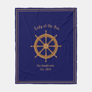  Boatlife Sterling wheel Navy Blue Fleece Blanket