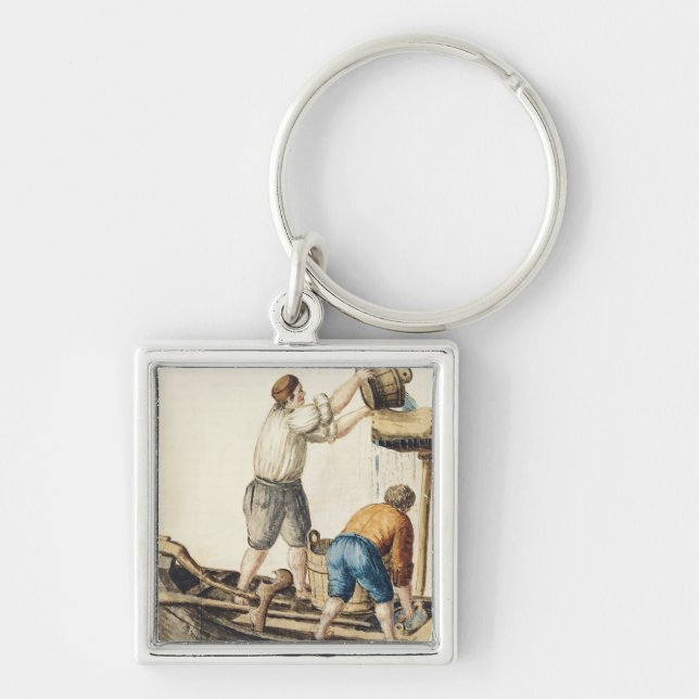 Boatmen Pouring Fresh Water into the Pipelines Key Ring (Front)