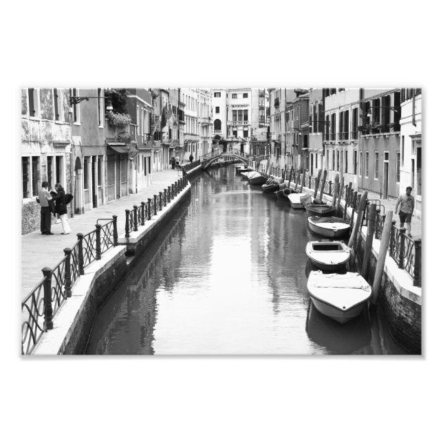 Boats along a canal in the Italian city of Venice Photo Print (Front)